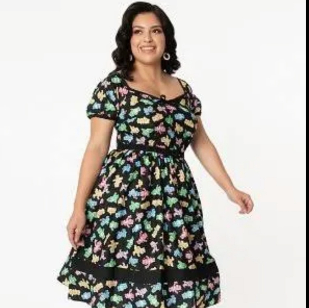 Unique Vintage x Carebears black dress